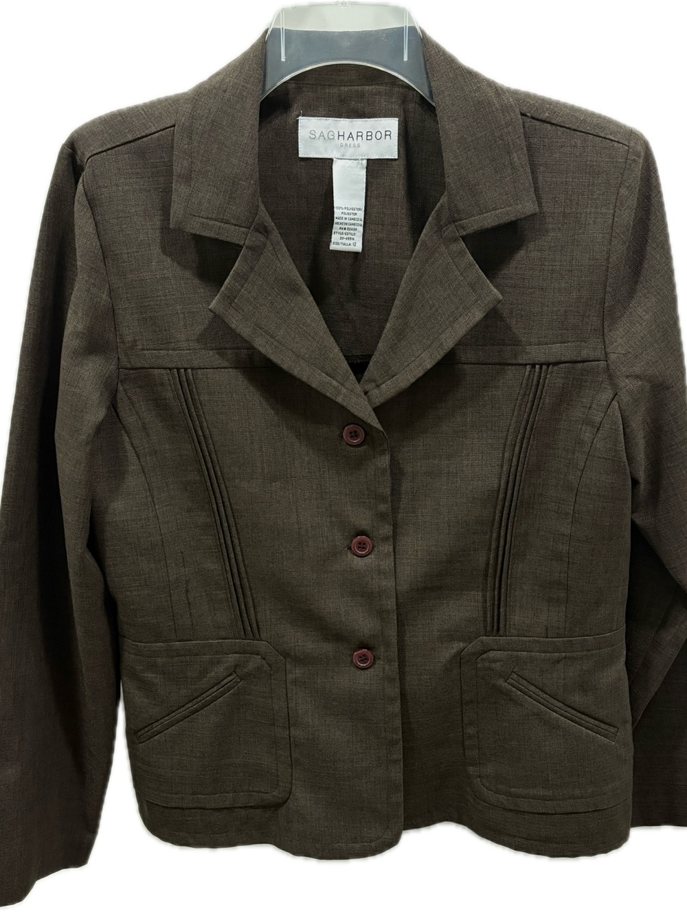 Sag Harbor Dark Brown Blazer | Size 12